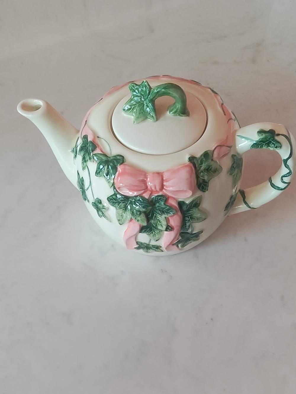 Vintage Otagiri Mary Ann Baker Teapot Ivi With Pink bow